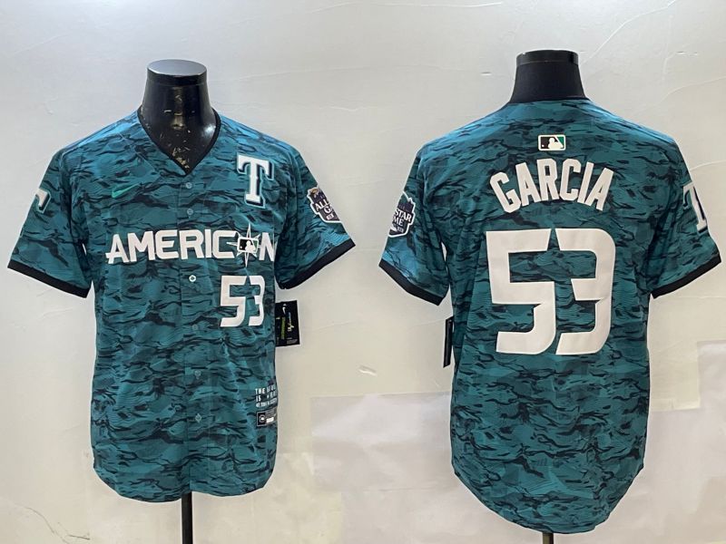 Men Texas Rangers 53 Garcia Blue All star 2025 Nike MLB Jersey style 2